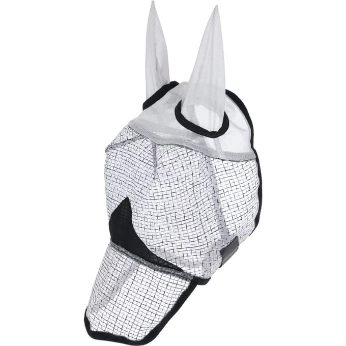 Kerbl Vliegenmasker met oren en neus-Light Grey-Cob
