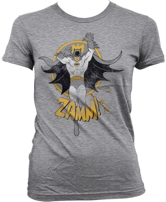 Batman Zamm! Girly T-shirt voor dames, heather-grijs