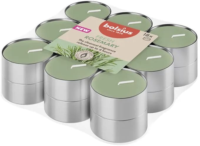 8x Bolsius Geurtheelichten 4u True Scents Rosemary (18 stuks)