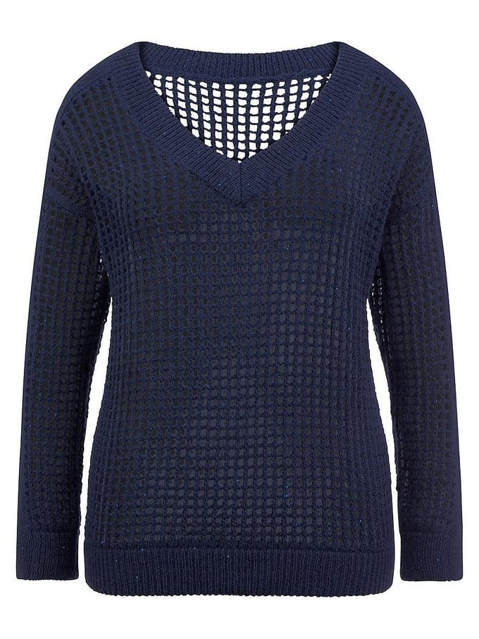Trui een V-hals Van Emilia Lay blauw