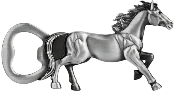 Flesopener Paard ( Donker Zilverkleurig ) 5.5 x 10.7 cm