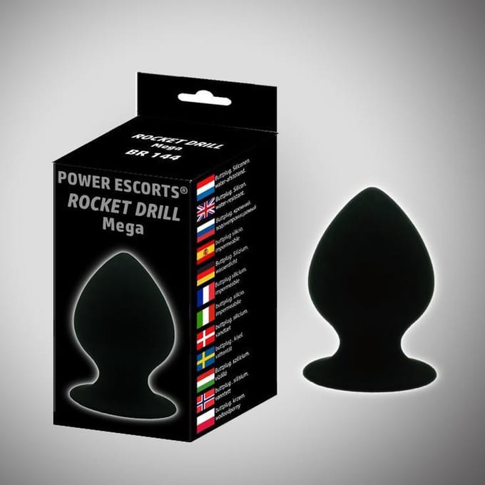 Power escorts - BR144 - Rocket Drill Mega - 11,4 cm  dia 6,2 cm - Mega plug - Mega suction cup