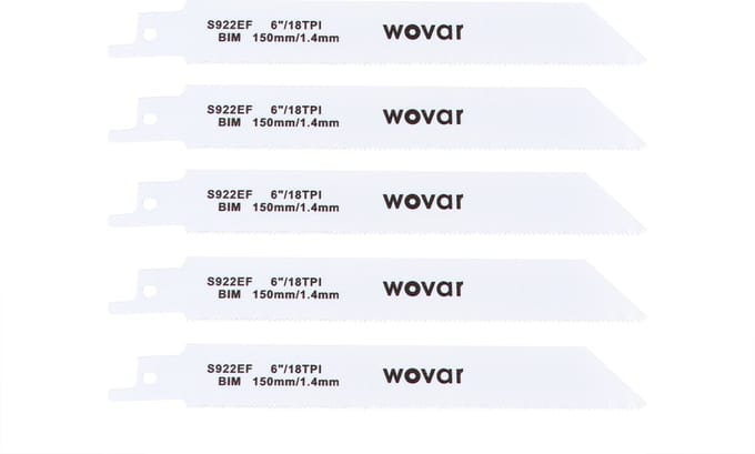 Wovar Reciprozaagbladen voor Metaal 150 mm 922EF | Set 5 stuks