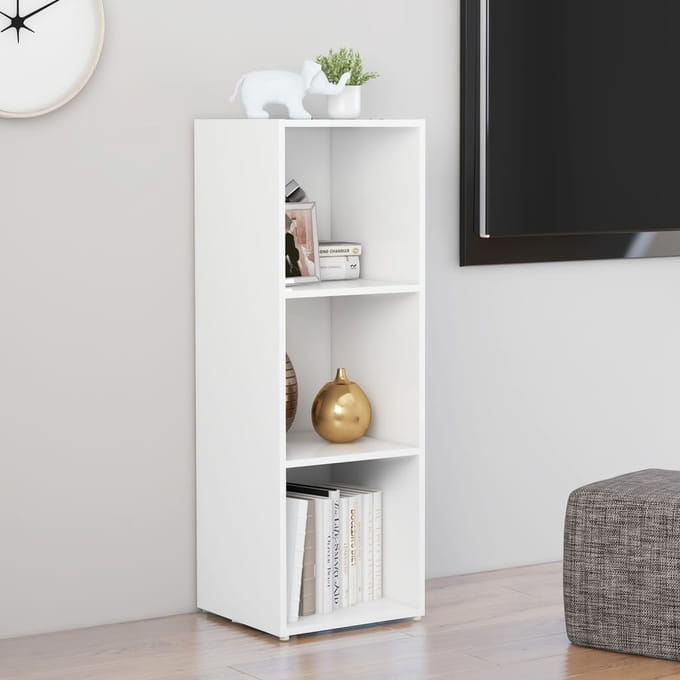 vidaXL - Tv-meubel - 107x35x37 - cm - bewerkt - hout - wit