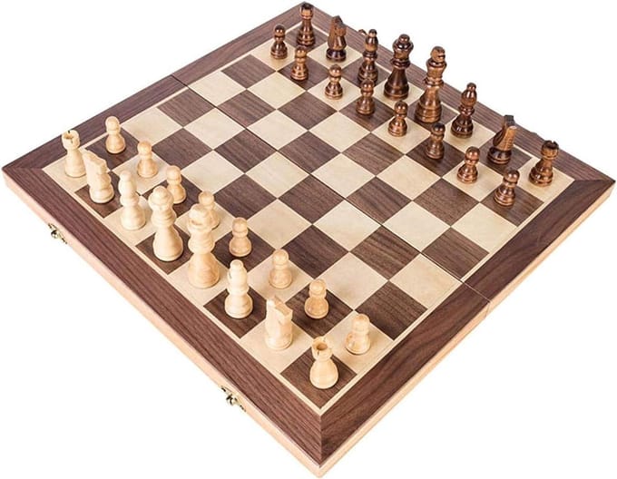 Schaakbord Set - Strategie Spel - Logisch Denken - Magnetisch Bord - 40cm - Houtkleur