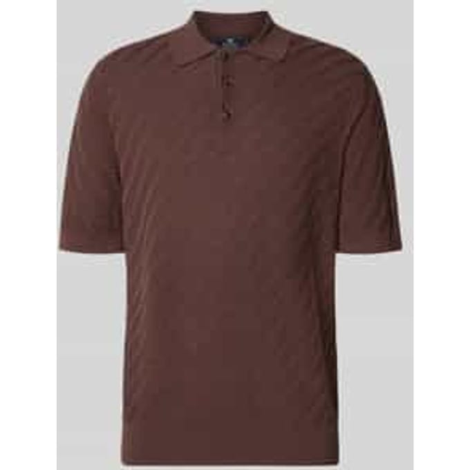 Regular fit poloshirt van puur katoen in tricotlook