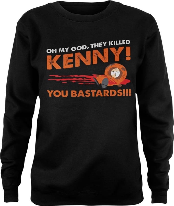 South Park The Killed Kenny Girly-sweatshirt voor dames, zwart