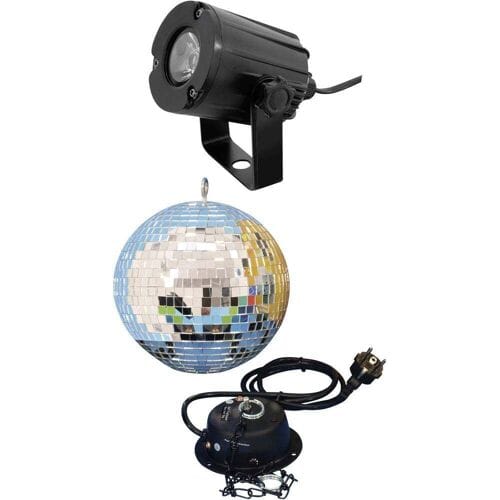 EUROLITE Discobal set  met motor en led spot - Spiegelbol - Discobol 20cm