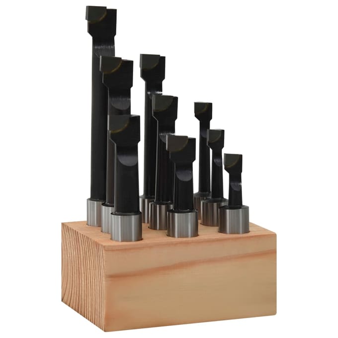 vidaXL - Boorfrezen - 9 - st - met - houtbasis - 12 - mm