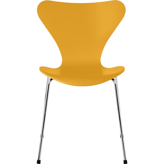 Fritz Hansen Serie 7 3107 Stoel - lak - true yellow - verchroomd