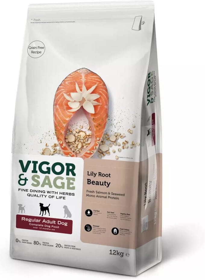 Vigor & Sage Hondenvoer Regular Lilly Root Beauty 12 kg