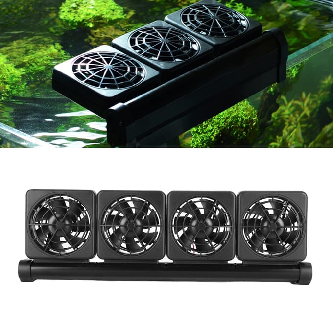 Aquarium Vissenkom Koelventilator Verlaag Watertemperatuur Instelbare Windsnelheid black