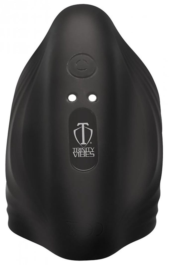 XR Brands Pleasure Stroke - Vibrating Silicone Penis Sleeve black