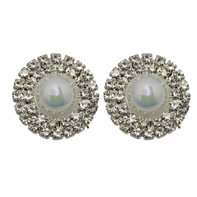 Clip Oorbellen-Strass-Olie 2.5 cm