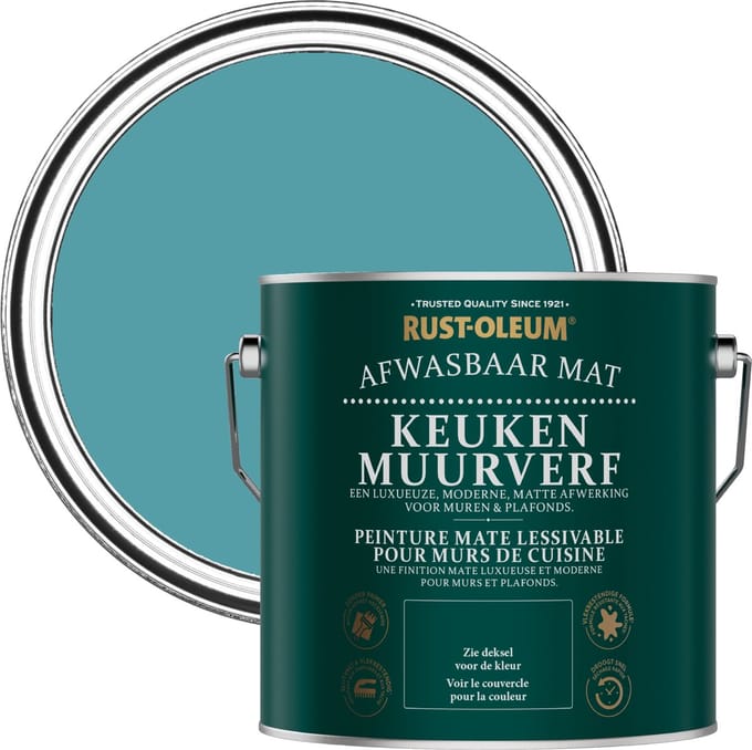 Rust-Oleum Blauw Keuken muurverf - Petrol 2,5L