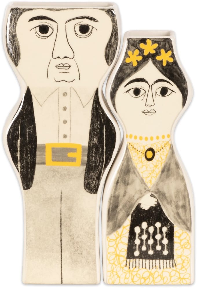 Kitsch Kitchen - Vaas Set Frida en Diego - zwart/wit