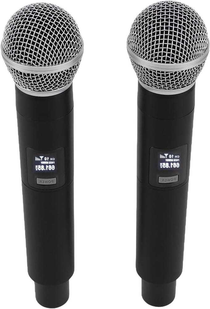 Draadloze Microfoon Set - Karaoke Microfoons - Zingen en Spreken - Dual UHF Systeem - 30 Meter Bereik - Zwart