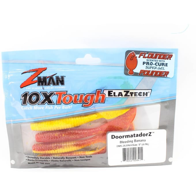 Zman Soft Lure DoormatadorZ 5 Inch 4/Pack Bloedende Banaan (8415)