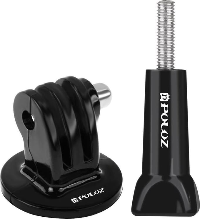 Tripod Mount + Schroef Lang Set voor Gopro en Andere Actiecamera's | Zwart / Black