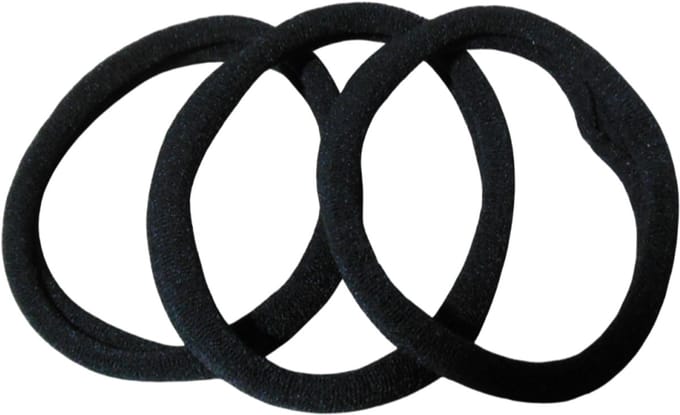 Haar elastiek - Zwart - 3 stuks - 3,5 cm - dun - fijne elastiekjes – bandjes