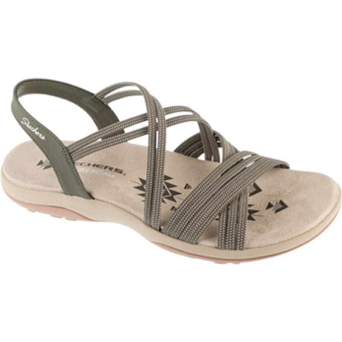 Skechers REGGAE SLIM - TURN IT UP Dames Sandalen - Olijf