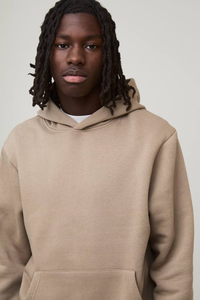 Essential Regular Fit Over the Head Hoodie | Taupe | Size Small