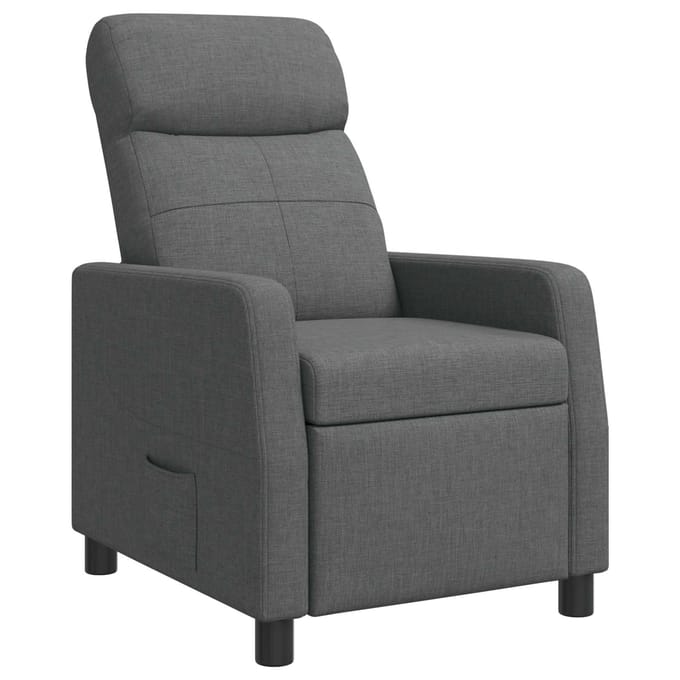 vidaXL - Recliner - Donkergrijs - Stof
