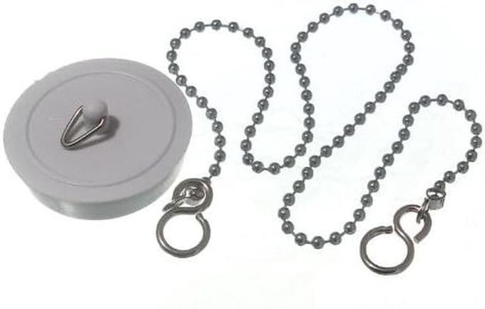 Wastafel Badpluggen - Spoelpluggen - Keuken en Bad - Met Ketting - 10 Stuks - Wit