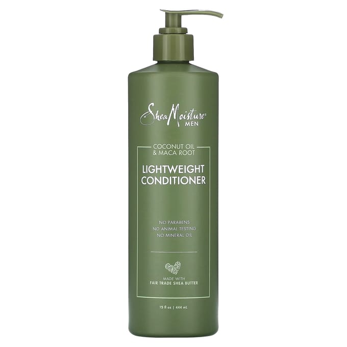 SheaMoisture, Men's, Lightweight Conditioner, Coconut Oil and Maca Root, 15 fl oz (444 ml) gray