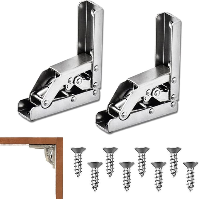 2 stuks 90 graden vouwscharnieren - zilver