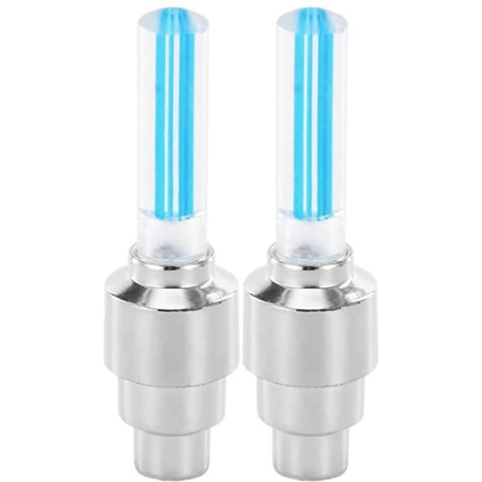 Capuchons de Valve de roue LED - ACCESSOIIRES VELO - 001 Bleu - 2 pièces - Lumière néon - Mixte bleu