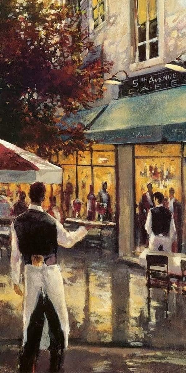 Kunstdruk Brent Heighton - 5th Ave Cafe 40x80cm