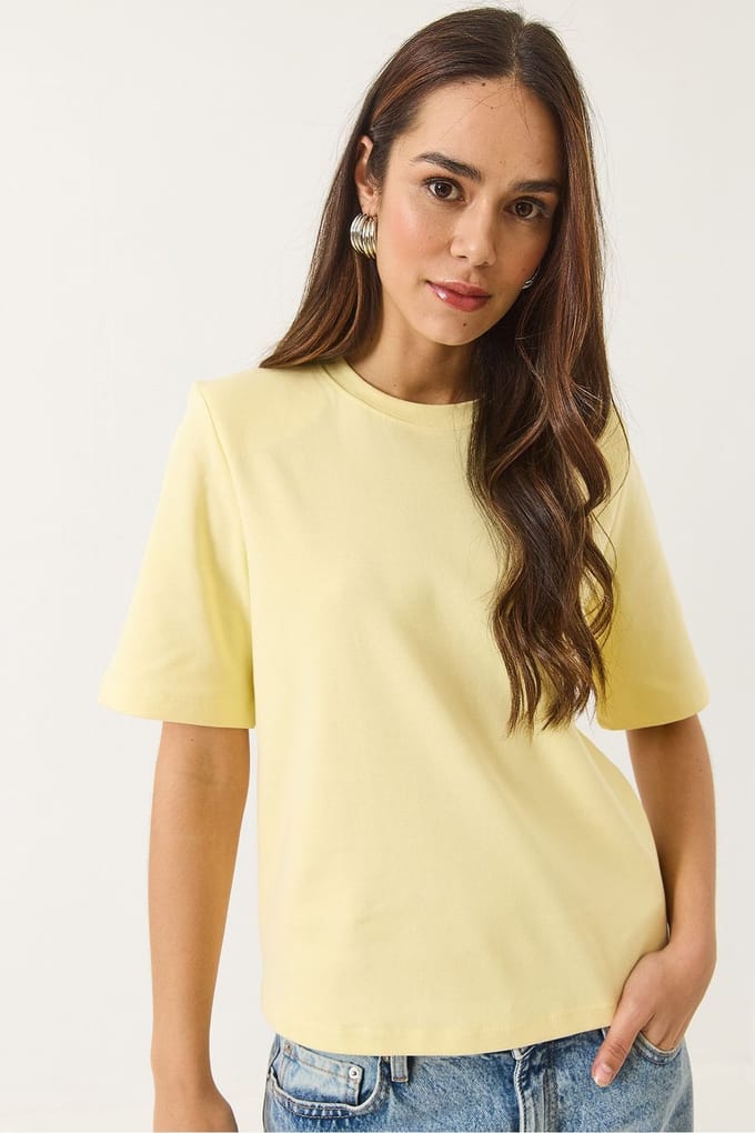 Gevoerde Ronde Hals T-Shirt