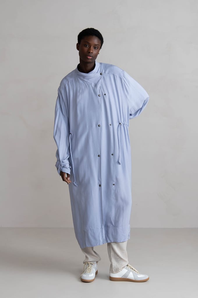 Humanoid Dru Sky Blue Größe: XS | Einreihige Mäntel Outlet | Damen | Blau
