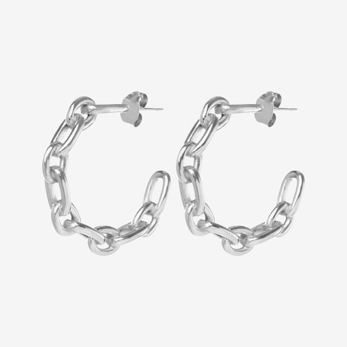 Essenziale Twisted Chain Earrings Silver