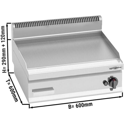 GGM Gastro Gas Bratplatte - 8 kW - Glatt Zilver