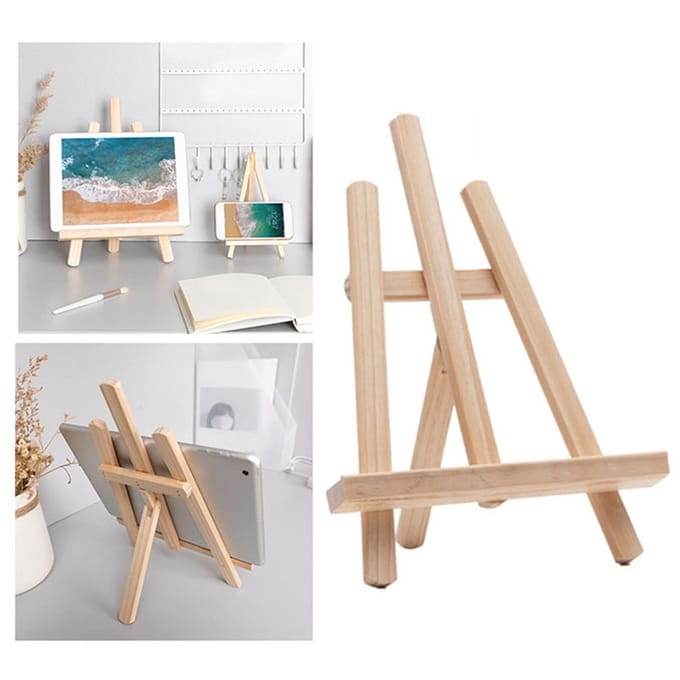 Support Tablette en Bois Polyvalent Pliable Élégant Simple Robuste Angles Réglables Support Tablette pour beige