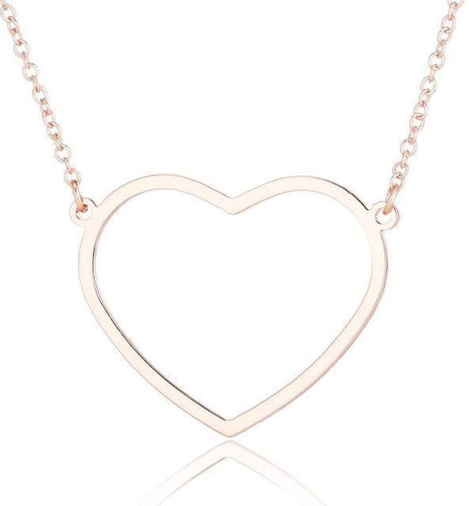 24/7 Jewelry Collection Hart Ketting - Rosé Goudkleurig