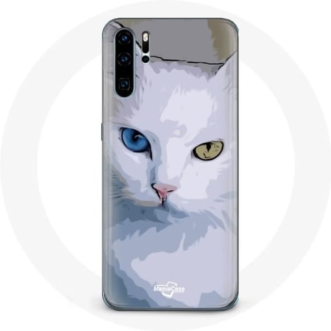 Coque pour Huawei P30 Turc de van Chat oeil bleu et oeil jaune