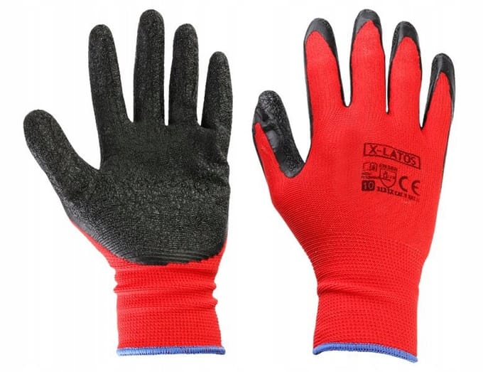 Werkplaats handschoenen nylon met latex coating, maat 9