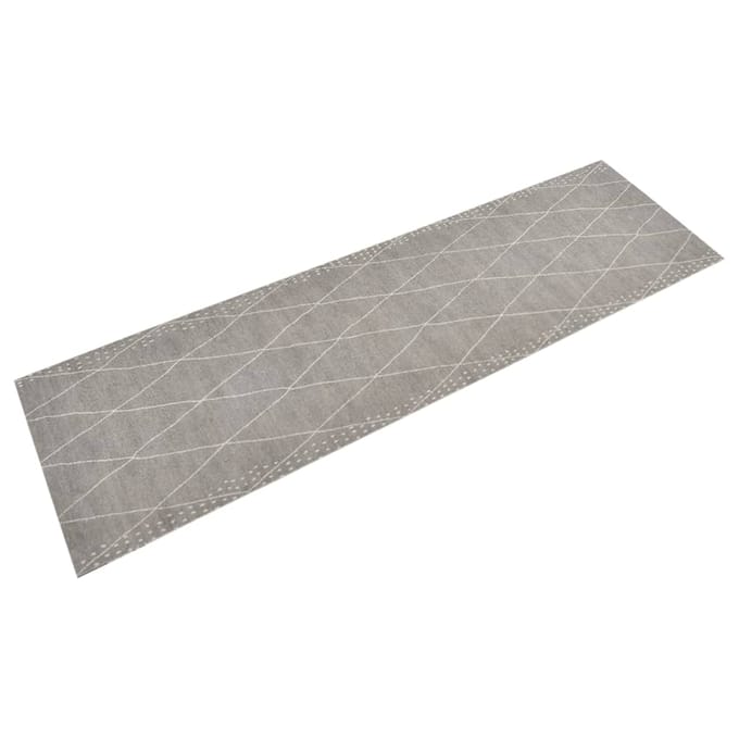 vidaXL - Keukenmat - wasbaar - geruit - 45x150 - cm - fluweel