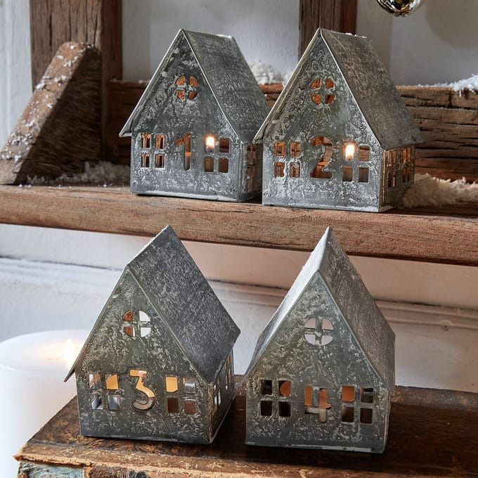 LOBERON Windlichtje set van 4 Ivolere antiekgrijs