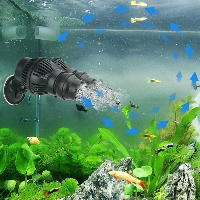 6000L/H Aquarium Wave Maker Fish Tank Wave Maker Zoetwaterpomp Zuig Dompelpomp Powerhead Type 1 black