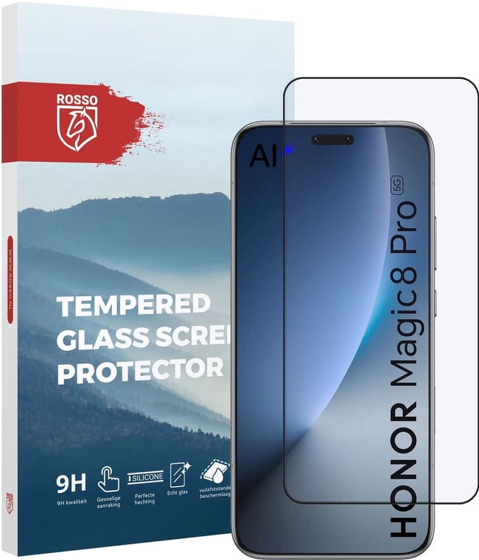 Rosso Screen Protector Geschikt voor Honor Magic 8 Pro | 9H Tempered Glass | Glasplaatje | Beschermlaag | Beschermglas | 9H Hardheid