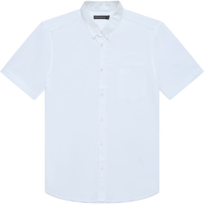 French Connection Linen 22 S/s Trim White Taglia: M | Camicie Casual Outlet | Uomo | Bianco