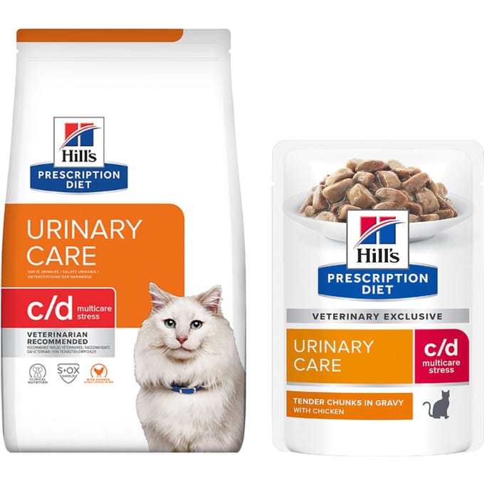 8kg C/D Urinary Stress met Kip Hill's Prescription Diet Kattenvoer