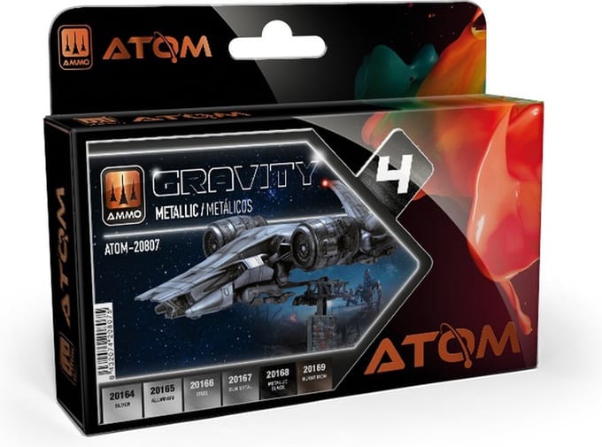 AMMO by Mig Jimenez Hobbyverf Acrylverf - MIG 20807 ATOM - Gravity Set 4 - Metallic Kleuren - Acryl Set 6x20ml Verf set - 6x 20 ml