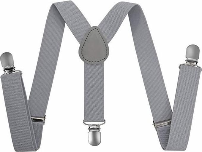 Fako Fashion - Kinder Bretels - Kinderbretels - Effen - 65cm - Grijs