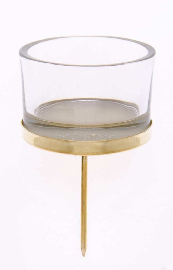Famanu - Kandelaar met theelichtglas goud