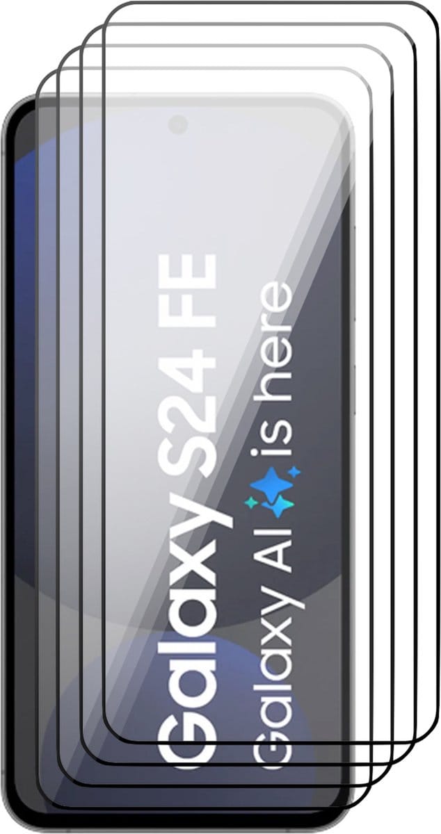 Screenprotector geschikt voor Samsung Galaxy S24 FE - 4x Volledig Dekkend Glas Screen Protector